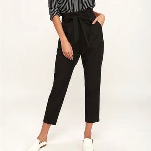 Lulus black paper bag waist pants